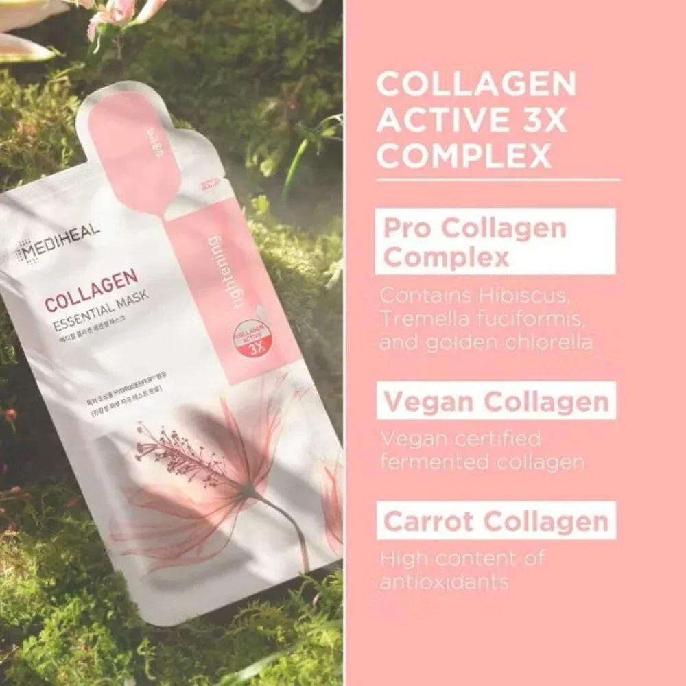 NEW MEDIHEAL 3-Pack Essential Face Mask Sheet- Collagen 0.81 fl oz - Picture 4 of 9